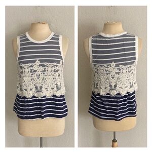 Postmark lace overlay tank